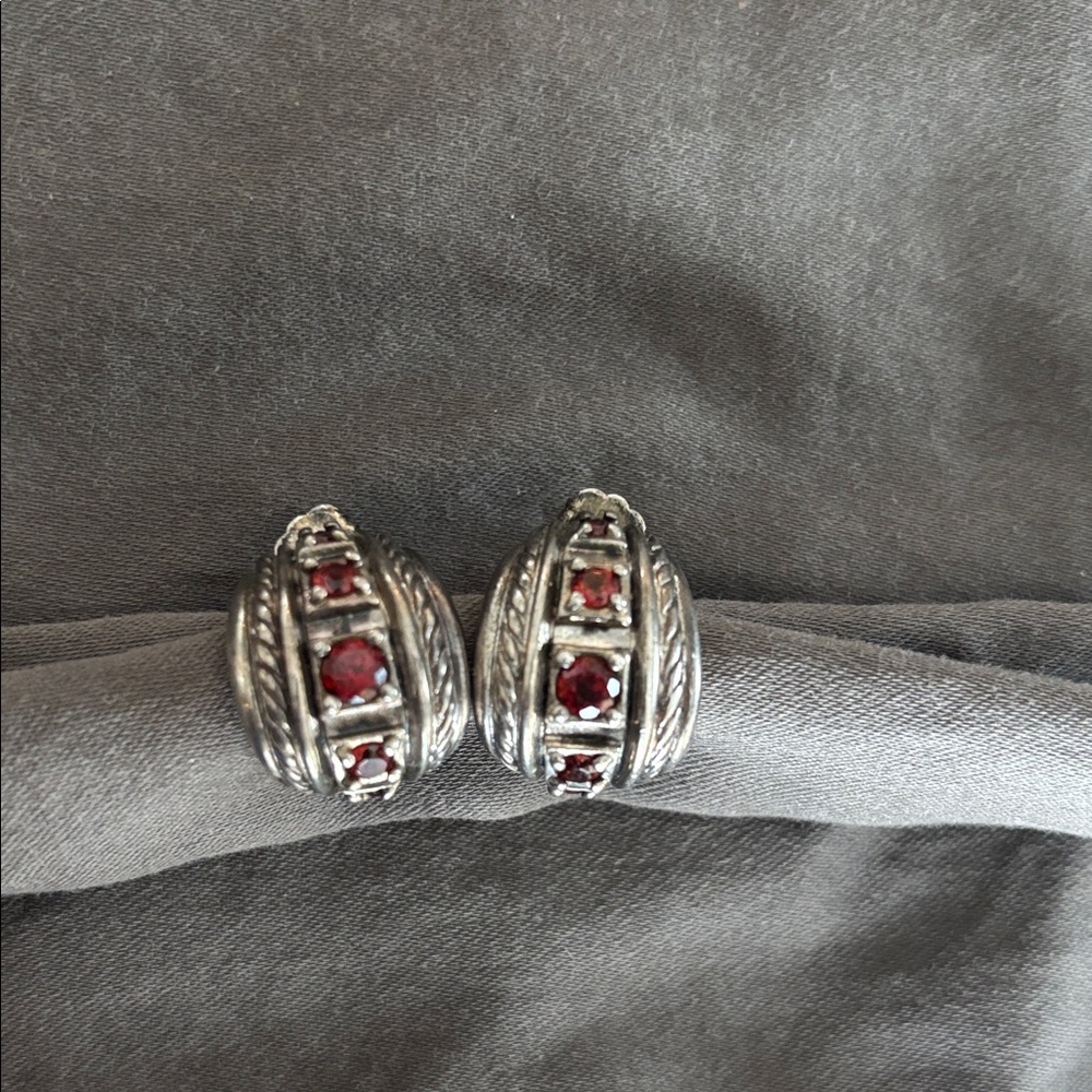 Judith Ripka Sterling and stone earrings.
